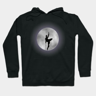 Disabled amputee ballerina dancing before a full moon Hoodie